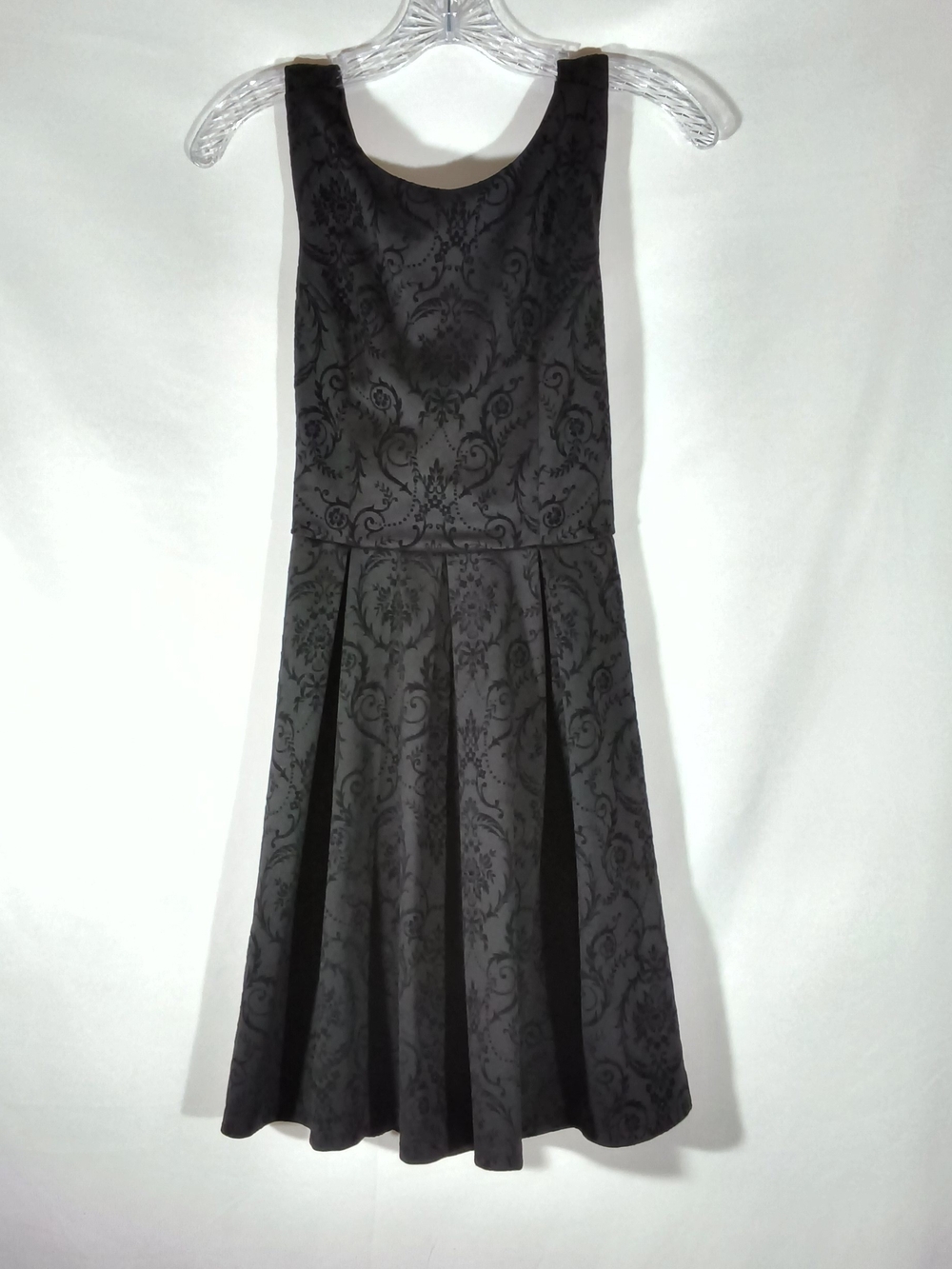 Charming Charlie Black Jacquard Damask Crisscross Dress Size Small